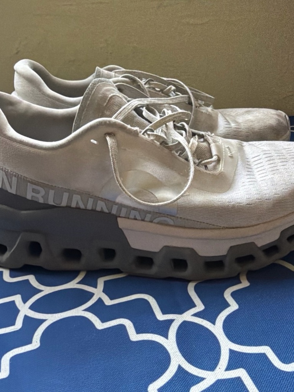On Running Women’s Athletic Shoes in Light Beige and Gray